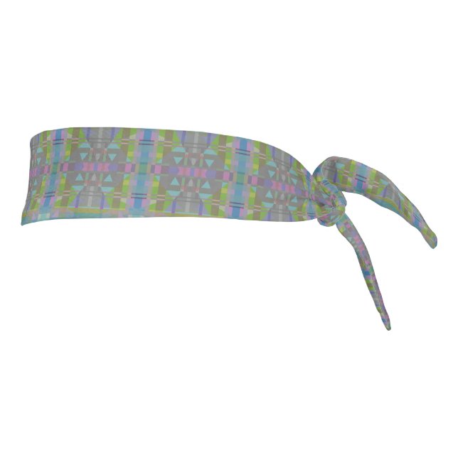 Green Blue Purple Geometric Tie Headband (Rotate 90)