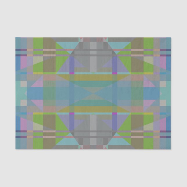 Green Blue Purple Geometric Tissue Paper (Front)