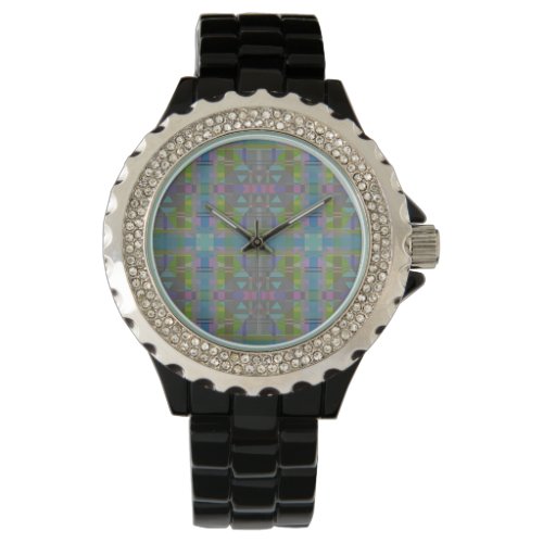 Green Blue Purple Geometric Watch