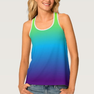 Green Blue Purple Ombre Sport Tank