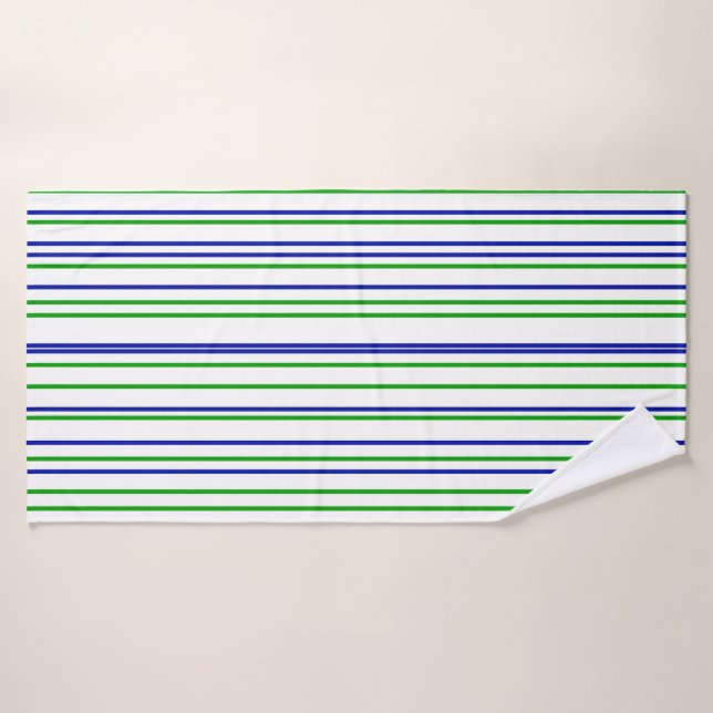 Green blue purple stripes modern custom pattern bath towel set (Bath Towel)