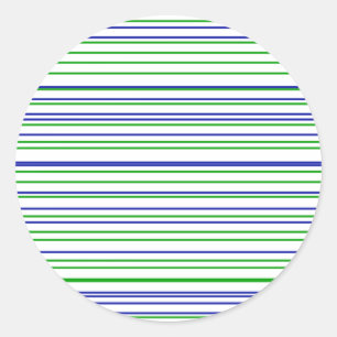 Green blue purple stripes modern custom pattern classic round sticker