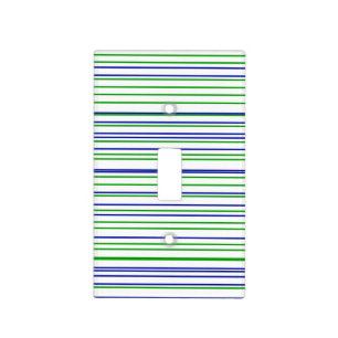 Green blue purple stripes modern custom pattern light switch cover