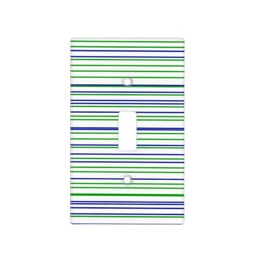 Green blue purple stripes modern custom pattern light switch cover