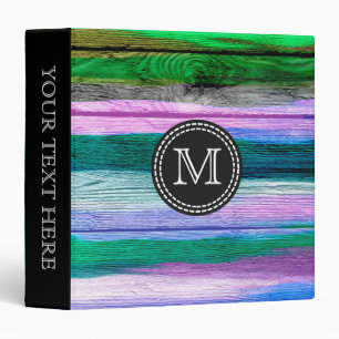 Green, Blue, Purple Watercolor Abstract Pattern #2 3 Ring Binder