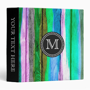 Green, Blue, Purple Watercolor Abstract Pattern #3 3 Ring Binder