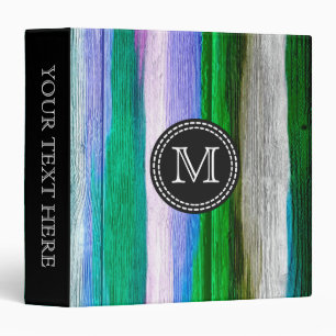 Green, Blue, Purple Watercolor Abstract Pattern Binder