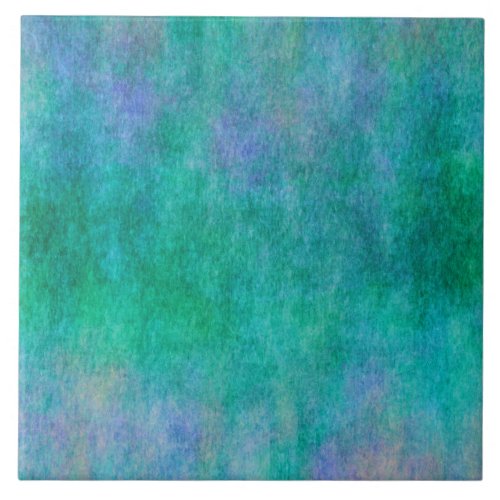 Green Blue Purple Watercolor Background Ceramic Tile