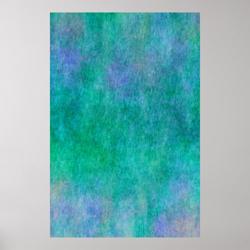Green Blue Purple Watercolor Background Poster