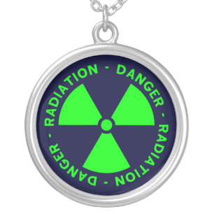 Green & Blue Radiation Symbol Necklace
