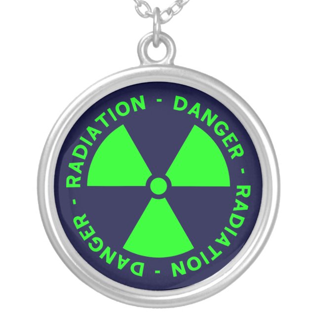 Green & Blue Radiation Symbol Necklace (Front)