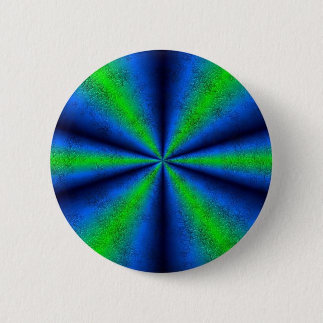 Green Blue Rainbow in Elephant Skin Leather Optik Button (Front)