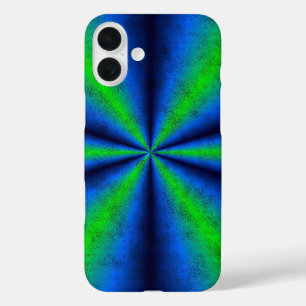 Green Blue Rainbow in Elephant Skin Leather Optik iPhone 16 Plus Case
