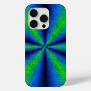Green Blue Rainbow in Elephant Skin Leather Optik iPhone 15 Pro Case