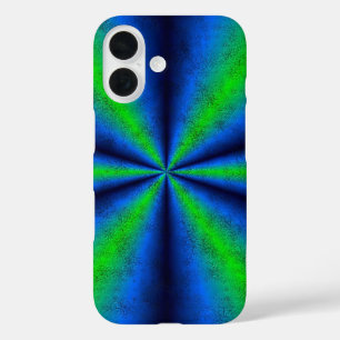 Green Blue Rainbow in Elephant Skin Leather Optik iPhone 16 Case