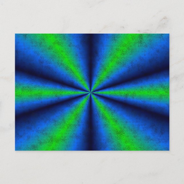 Green Blue Rainbow in Elephant Skin Leather Optik Postcard (Front)