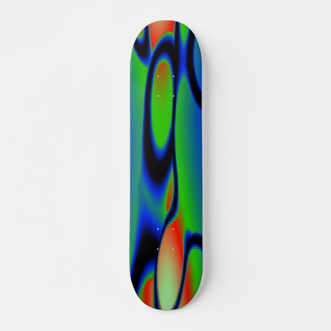 GREEN BLUE RED  PLASTIC SKATEBOARD DECK (Front)