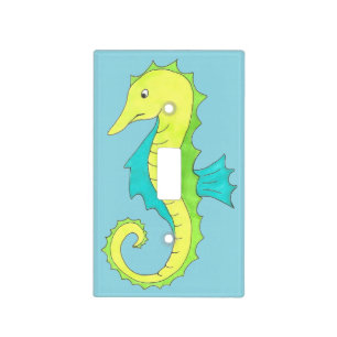 Green Blue Sea Horse Seahorse Ocean Marine Life Light Switch Cover