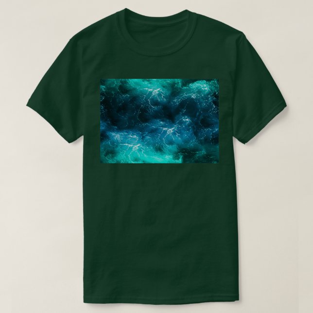 Green blue seamless ocean currents Swimming Ocean  T-Shirt (Design Front)