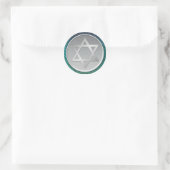 Green, Blue, Silver Star of David Bar Mitzvah Seal (Bag)