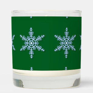 Green Blue Snowflake Scented Candle