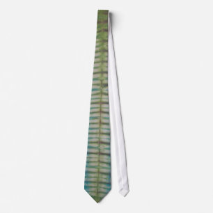 Green Blue Stripe Tie Dye Necktie