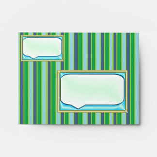 Green Blue Striped Envelope