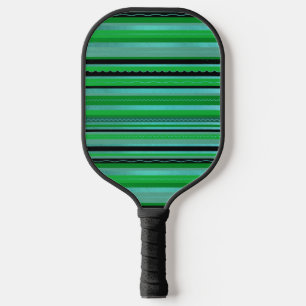 Green Blue Stripes Design Pickleball Paddle