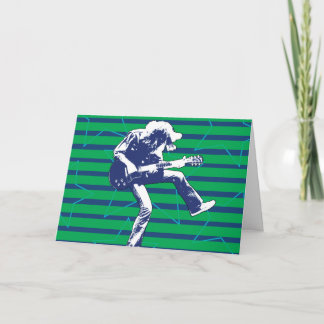 Green Blue Superstar Birthday Card