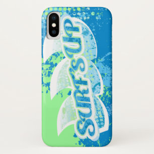 green blue surf's up sea iPhone x case