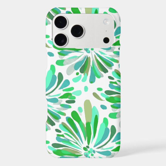 Green Blue Teal Chrysanthemum Case-Mate iPhone Case (Back)