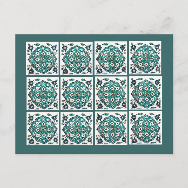 Green-Blue Tile Postcard (Front)