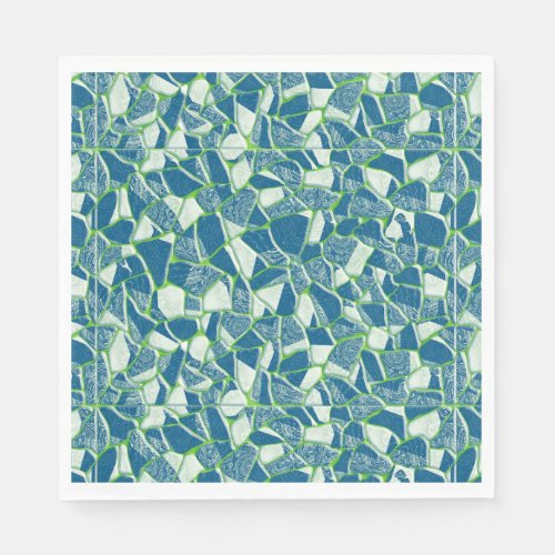 Green Blue Turquoise Stained Glass Design Napkins