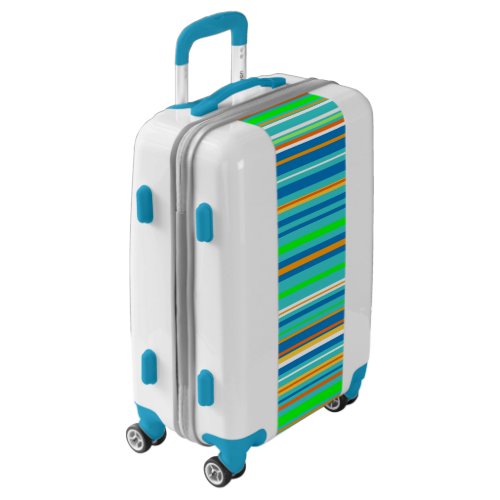 Green Blue Turquoise Stripe Pattern Luggage