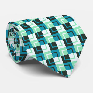Green Blue Turquoise Teal Pattern Neck Tie