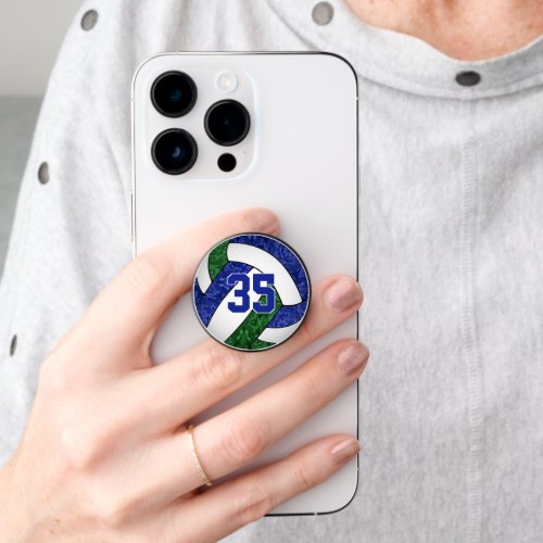 green blue volleyball girls sports team colors PopSocket