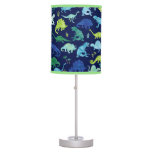 Green Blue Watercolor Dinosaur Silhouette Kids Table Lamp at Zazzle