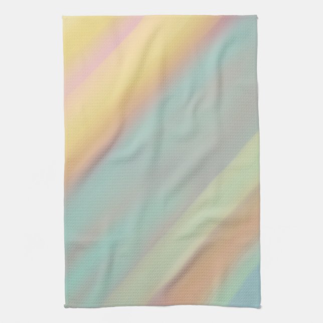 Green Blue Watercolor Pattern Kitchen Towel (Vertical)
