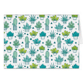 Green & Blue Watercolor Succulent Pattern (Front Horizontal)
