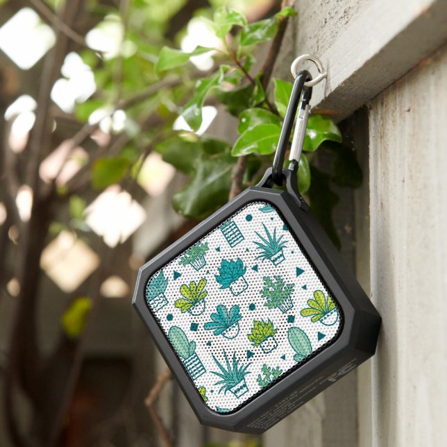 Green & Blue Watercolor Succulent Pattern Bluetooth Speaker (Inisitu)