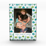 Green &amp; Blue Watercolor Succulent Pattern Photo Block