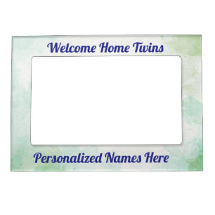 Green & Blue Welcome Home Twins Magnetic Frame
