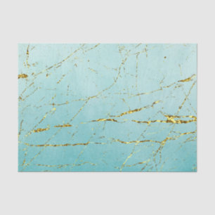 Green Blue With Gold Tissue Paper