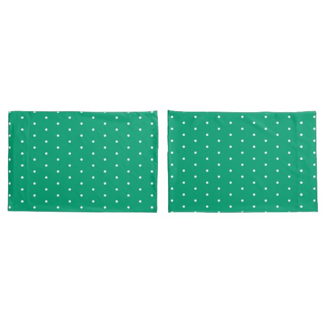 Green Blue with White Dots Standard Pillow Case (Back-Set)