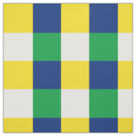 Green, blue, yellow and white checkerboard pattern fabric