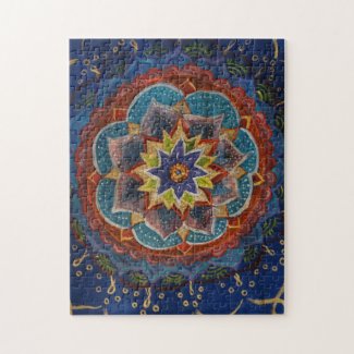 Green, Blue, Yellow Mandala Painting
