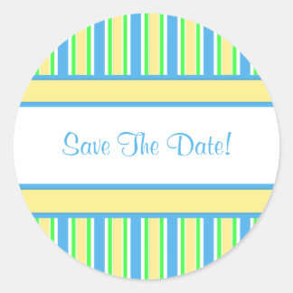 Green Blue & Yellow Striped Stickers