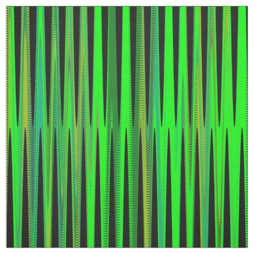 Green Blue Yellow Vertical Stripe Print Pattern Fabric