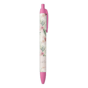 Green Blush Pink Orchid Flowers Love Pen