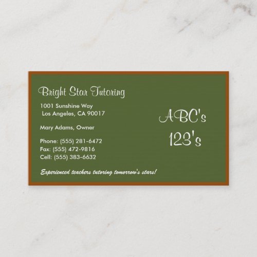 Green Board Basics Business Card Templates